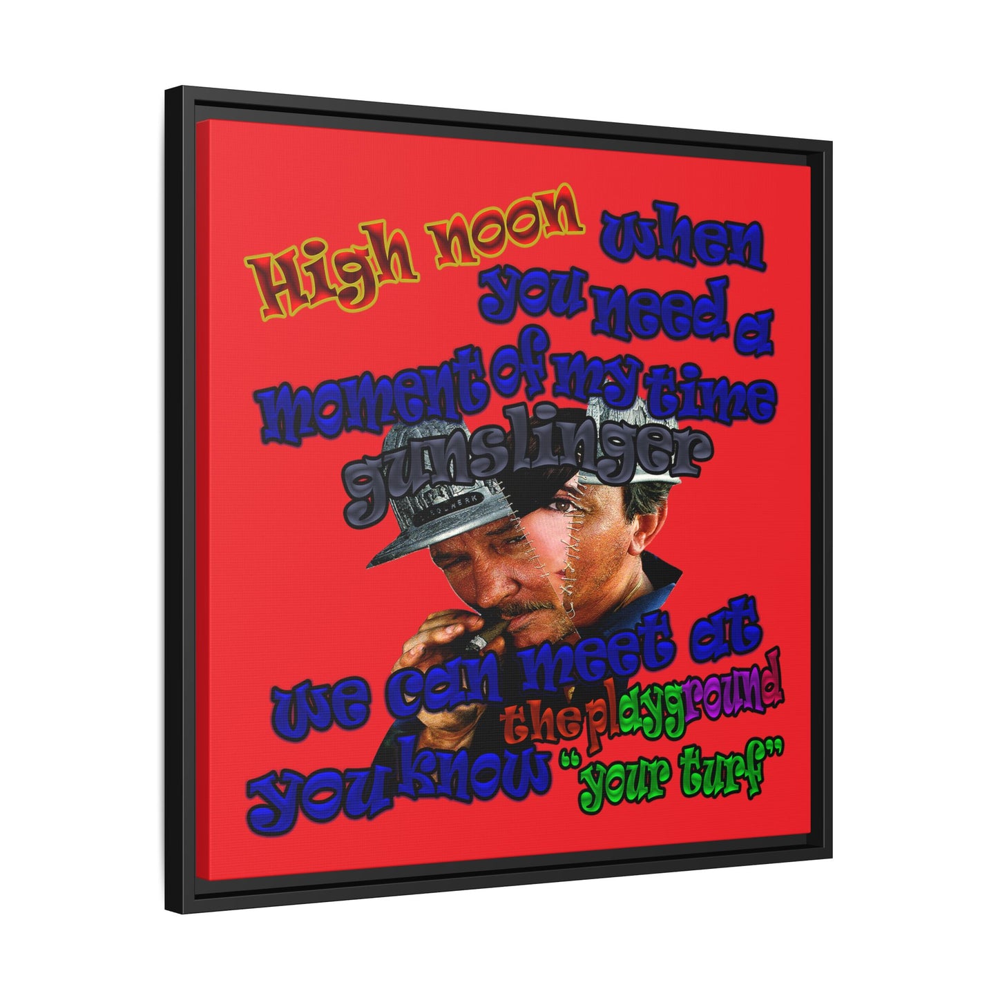 high noon - framed canvas art (red)