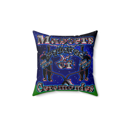 em cee squared - Spun Polyester Square Pillow - ('snoops' background)