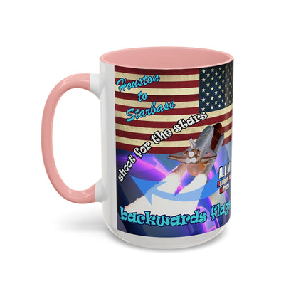 shoot for the stars - Accent Mug (grey-pink wave)