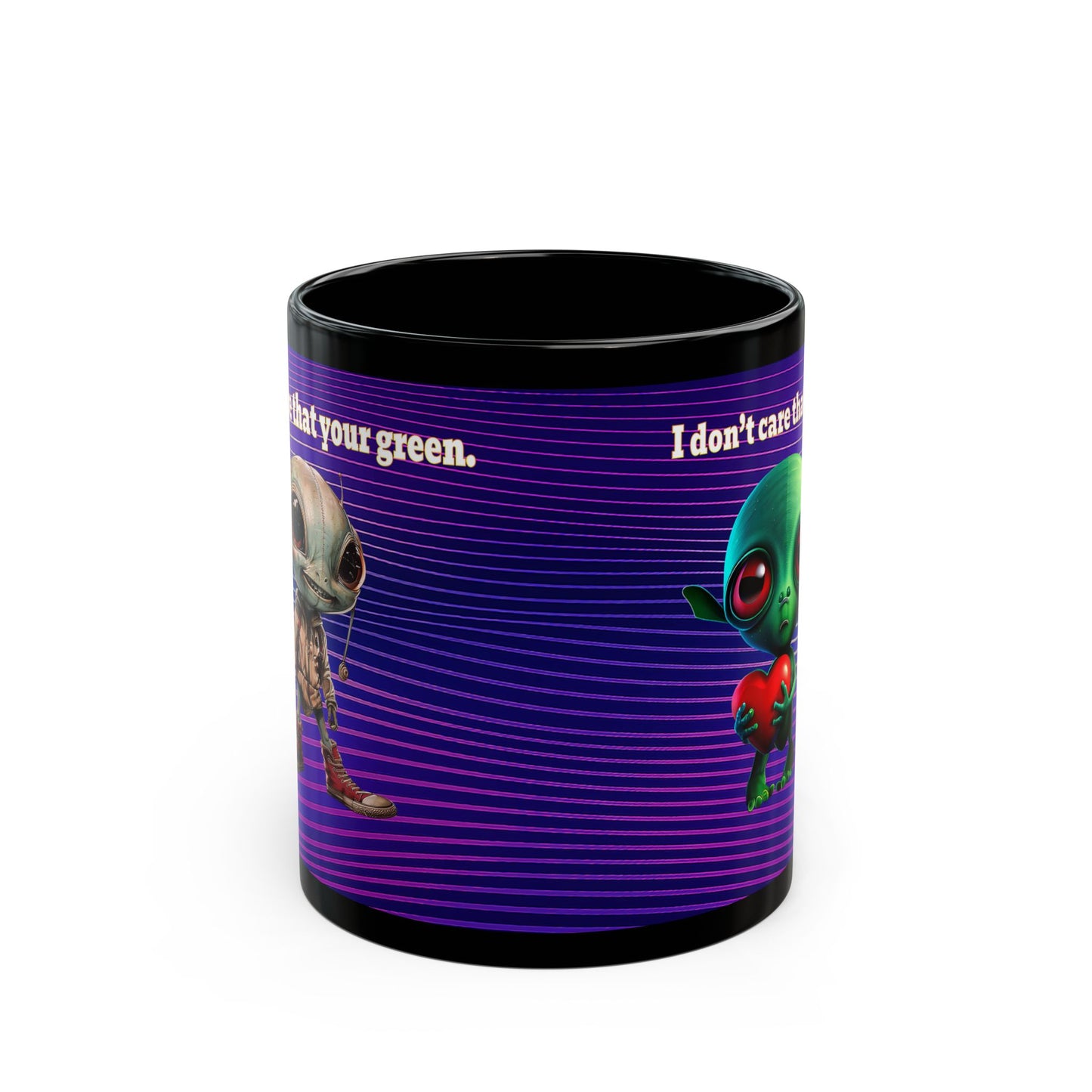 I don't care that your grey - Black Mug (purple wave)