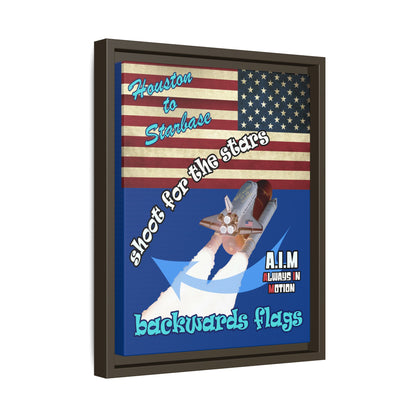 shoot for the stars - framed canvas art (dark blue)