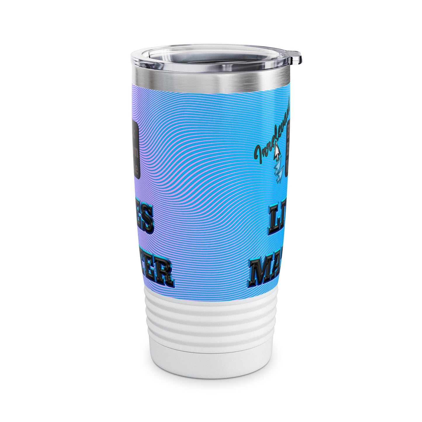 irrelevant - Ringneck Tumbler, 20oz (light blue-purple wave)