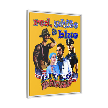rw&b lives matter - framed canvas art (yellow)