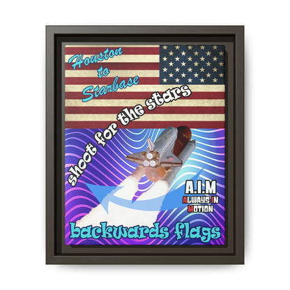 shoot for the stars - framed canvas art (purple wave)