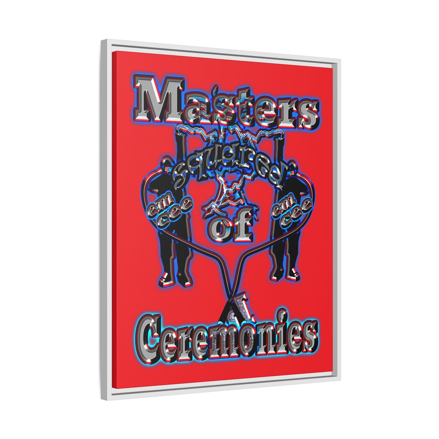 em cee squared - framed canvas art (red)