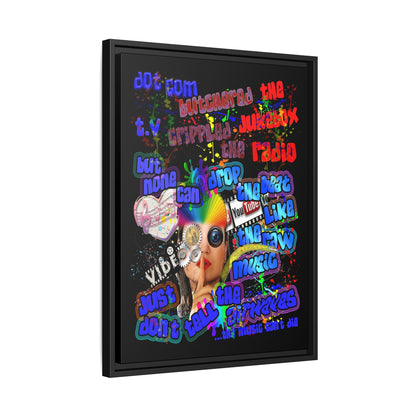 drop the beat - framed canvas art (black)