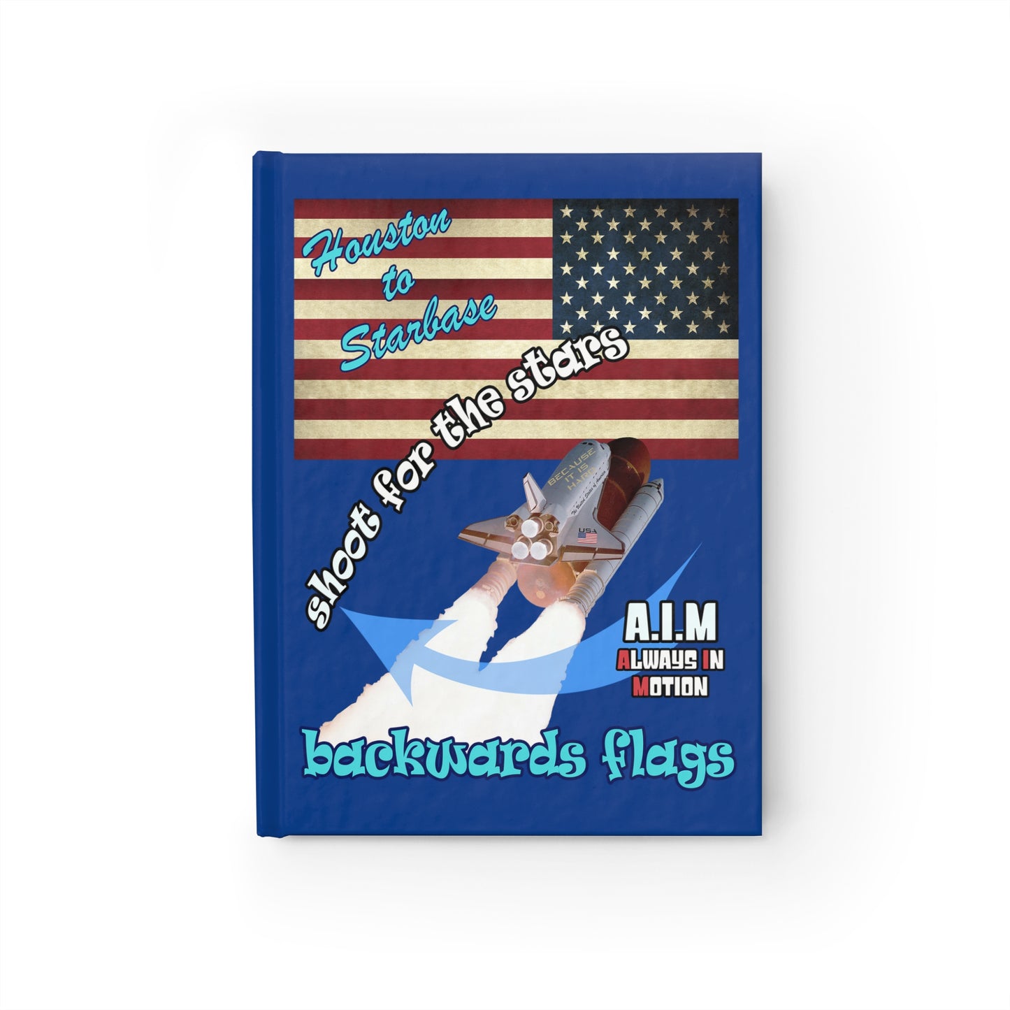 shoot for the stars - journal-lined (dark blue)