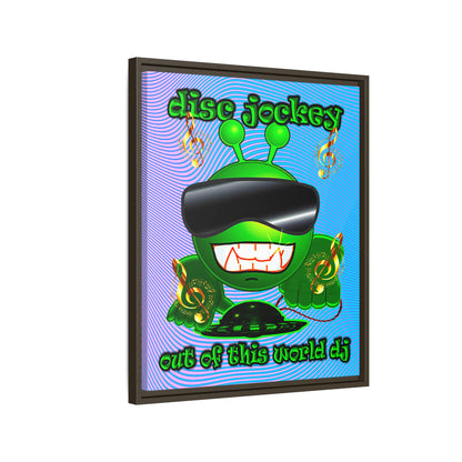 disc jockey - framed canvas art (light blue-purple wave)