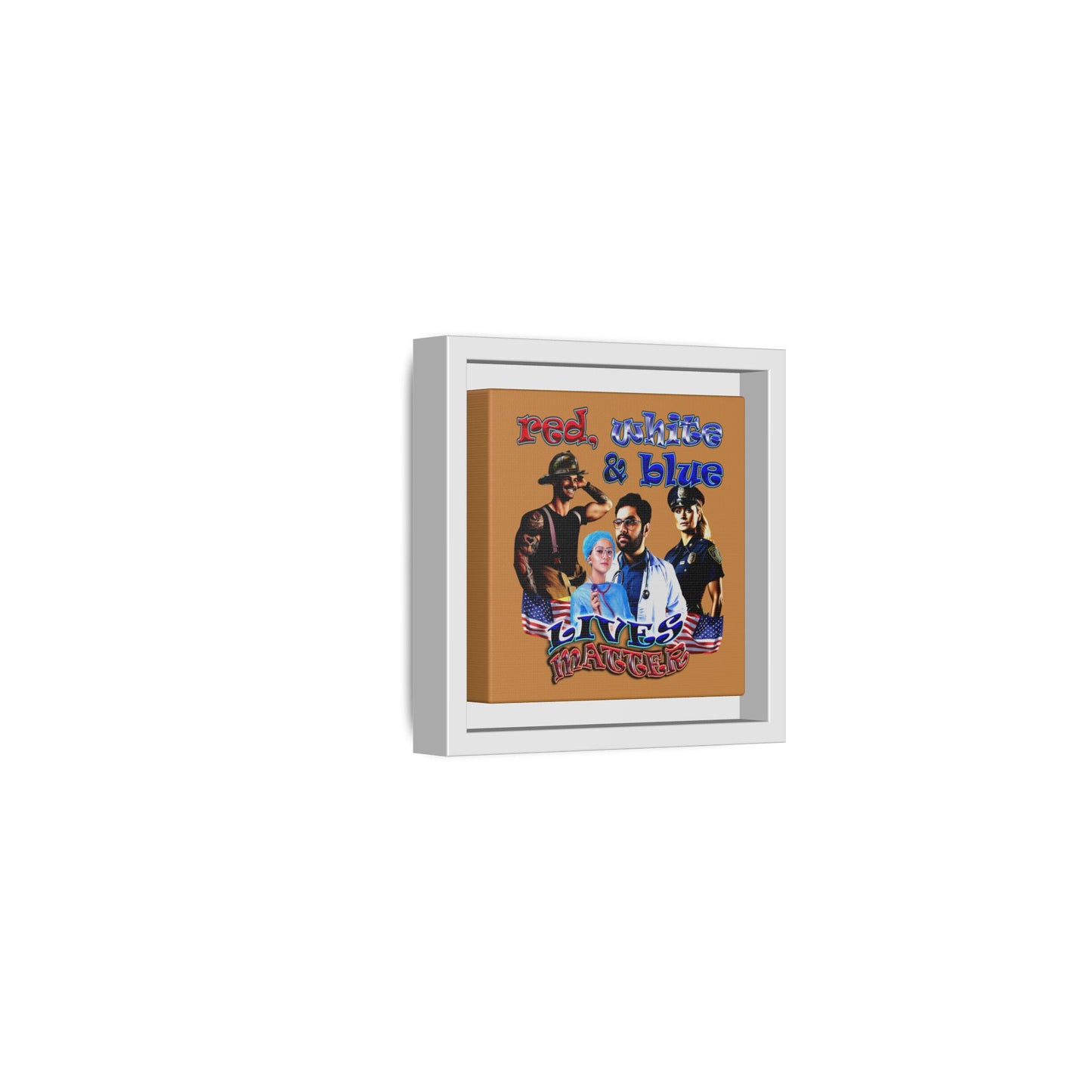rw&b lives matter - framed canvas art (light brown)