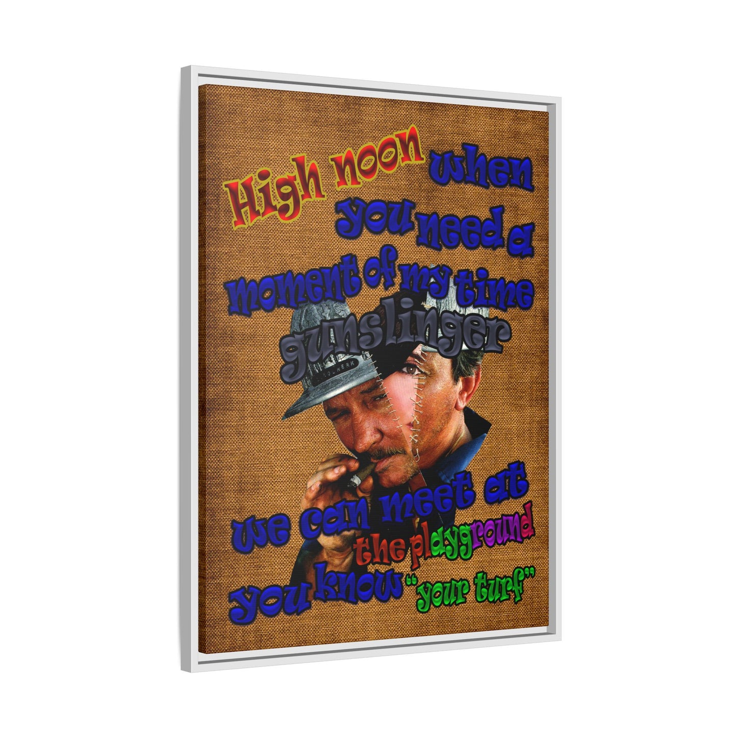high noon - framed canvas art (brown papyrus)
