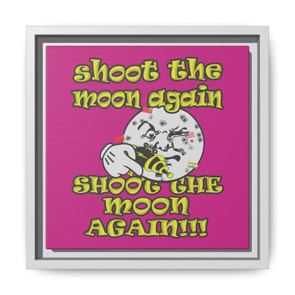 shoot the moon again - framed canvas art (pink)
