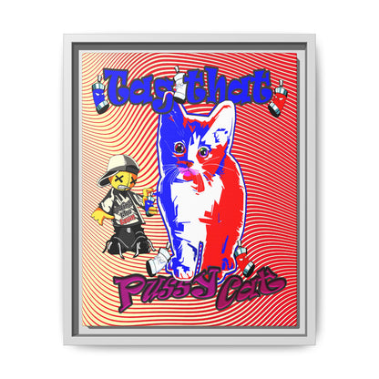 tag that - framed canvas art (yellow-orange wave)