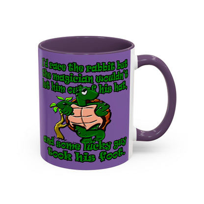 turtle race - Accent Mug (light purple)