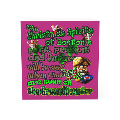 christmas spirits of boston - note cube (pink)