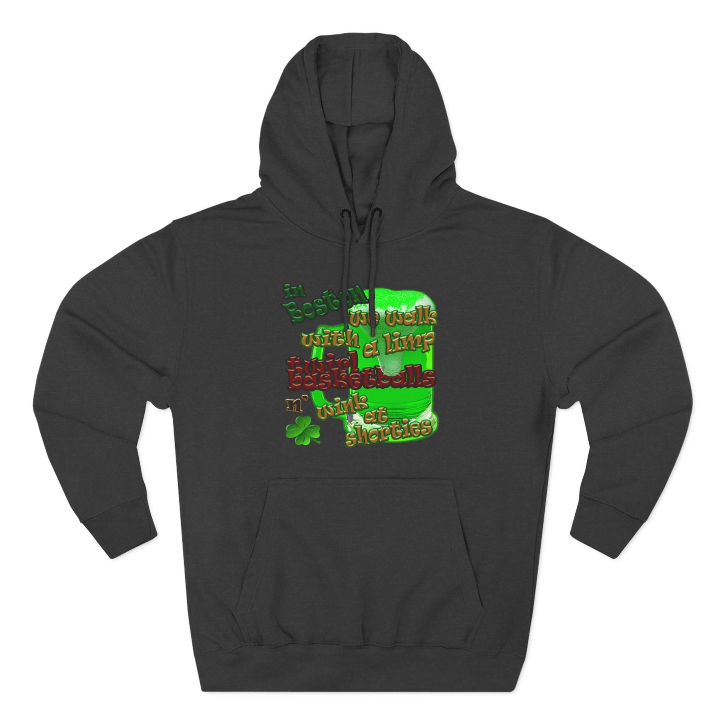 celtics logo - Three-Panel Fleece Hoodie