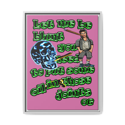 og - framed canvas art (light pink)