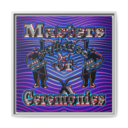 em cee squared - framed canvas art (purple wave)
