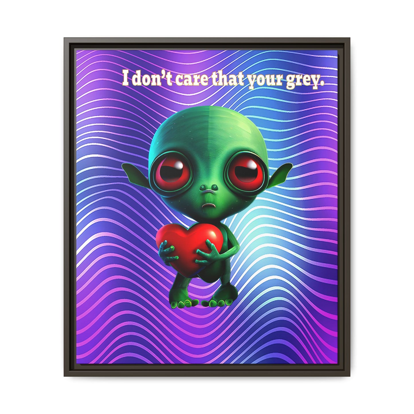 I don't care that your grey - framed canvas art (purple wave)
