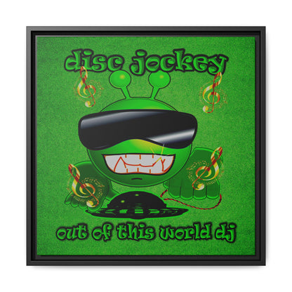 disc jockey - framed canvas art (green turf)