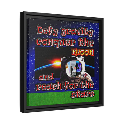defy conquer reach - framed canvas art ('snoops' background)