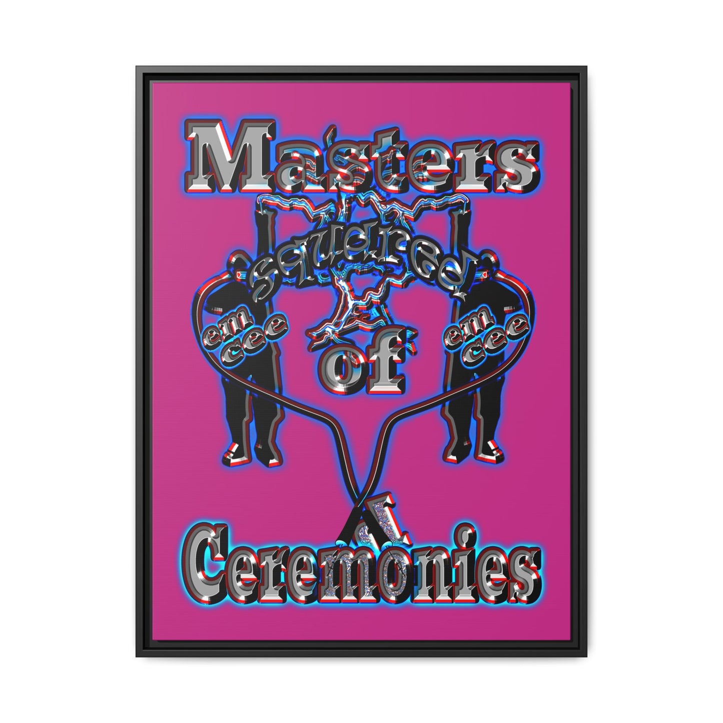 em cee squared - framed canvas art (pink)