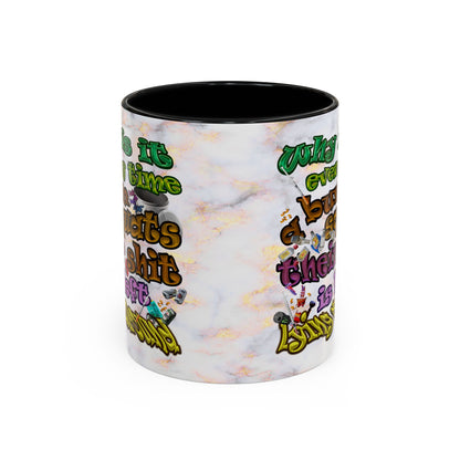 the bum's shit - Accent Mug (white marble)