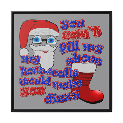 santa's shoes - framed canvas art (grey)