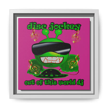 disc jockey - framed canvas art (pink)
