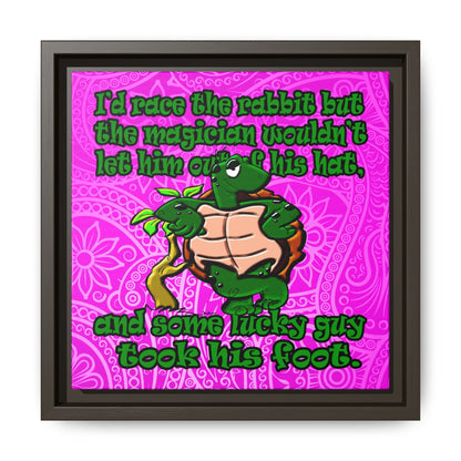 turtle race - framed canvas art (pink swirl)