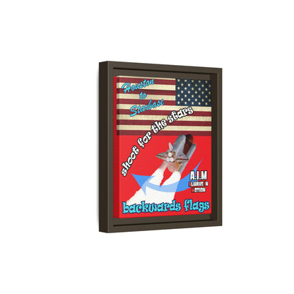 shoot for the stars - framed canvas art (red)