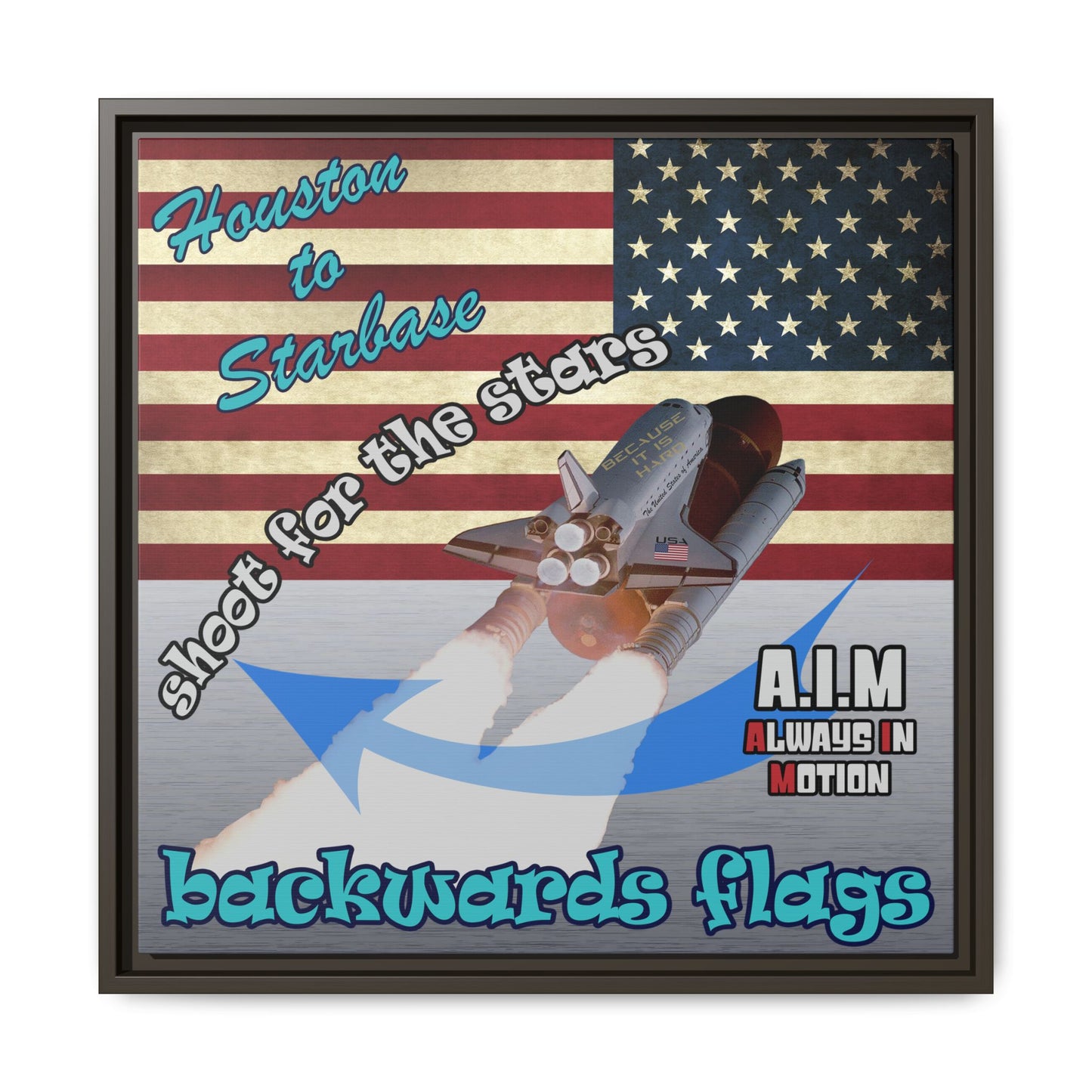shoot for the stars - framed canvas art (brushed nickel)