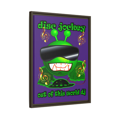 disc jockey - framed canvas art (purple)