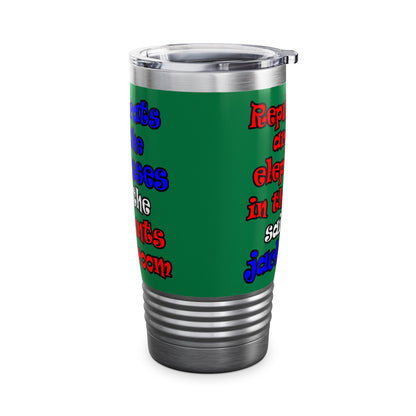 donkeys and elephants - Ringneck Tumbler, 20oz (dark green)