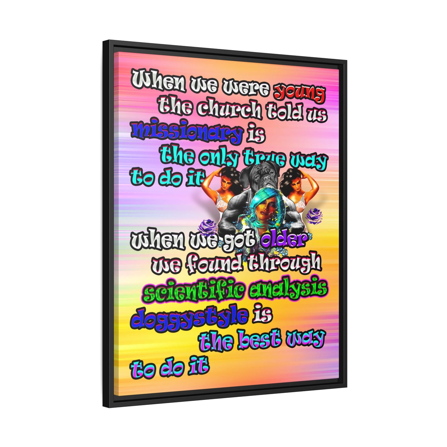 doggystyle - framed canvas art (color blur)