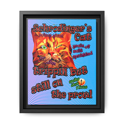 schrodinger's cat - framed canvas art (light blue-purple wave)