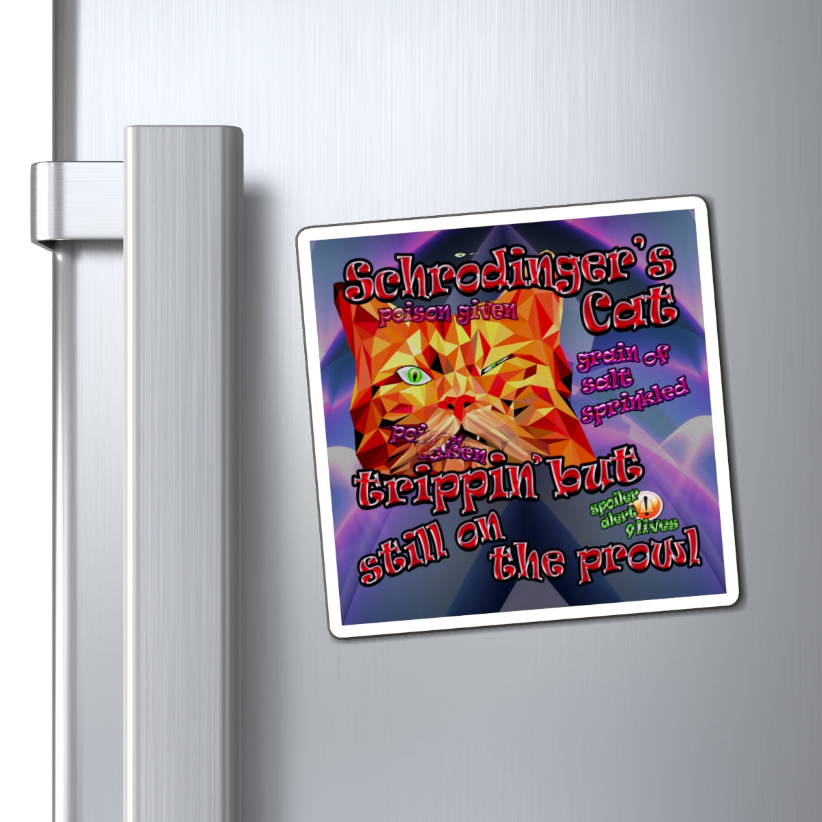schrodinger's cat - Magnets - (grey-pink wave)