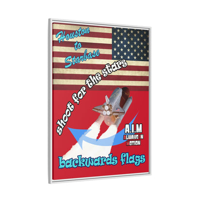 shoot for the stars - framed canvas art (dark red)