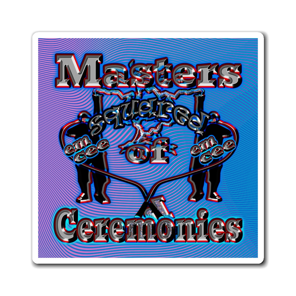 em cee squared - Magnets - (light blue-purple wave)