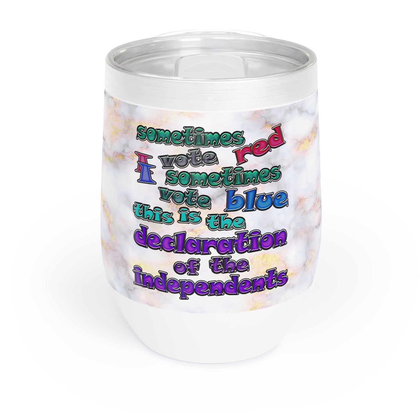 declaration of the independents - Chill Wine Tumbler (white marble)