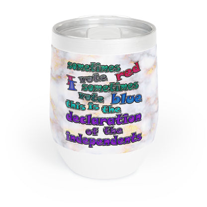 declaration of the independents - Chill Wine Tumbler (white marble)