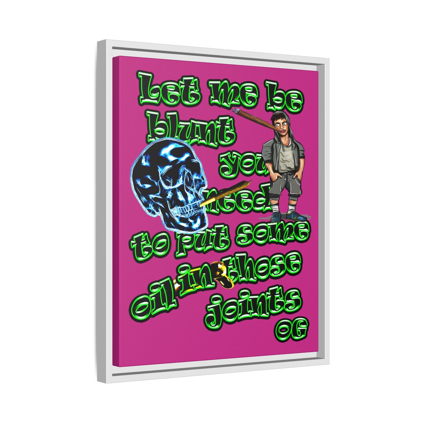 og - framed canvas art (pink)
