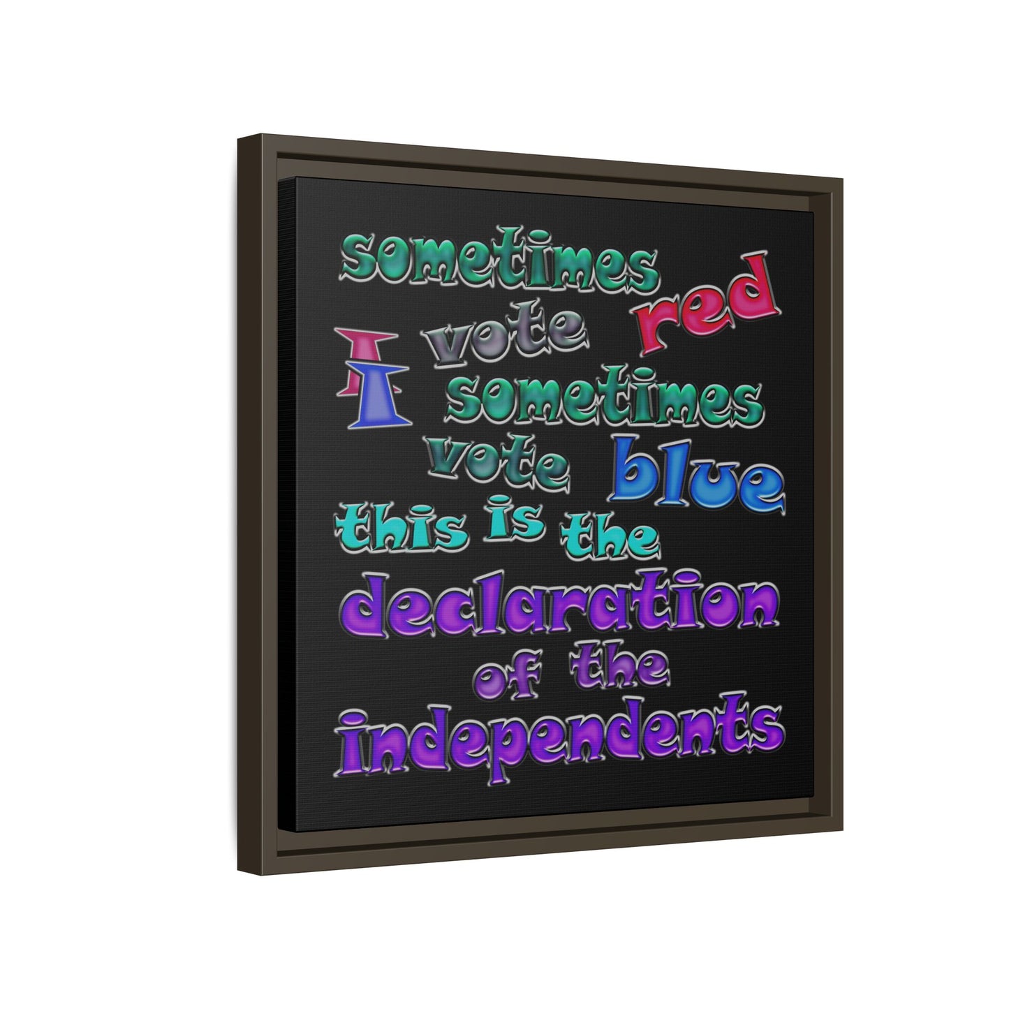 declaration of the independents - framed canvas art (black)