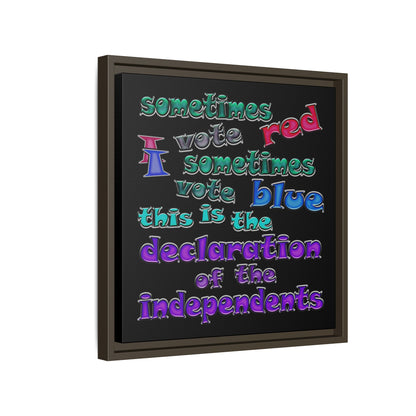 declaration of the independents - framed canvas art (black)