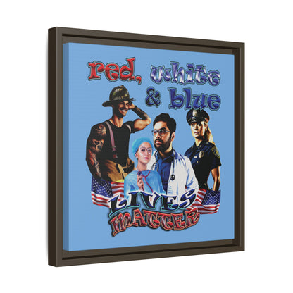 rw&b lives matter - framed canvas art (light blue)