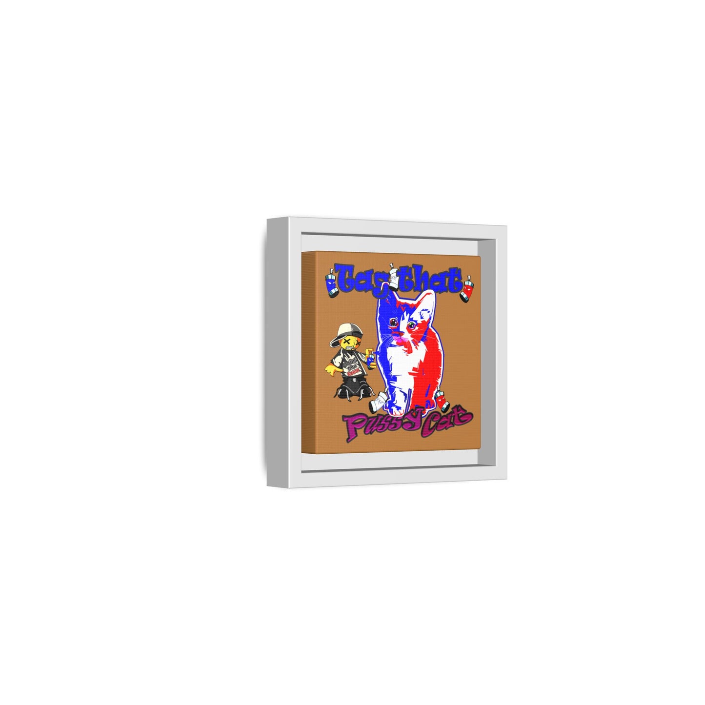 tag that - framed canvas art (light brown)
