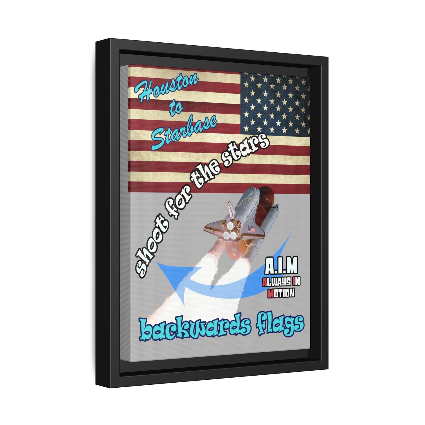 shoot for the stars - framed canvas art (light grey)