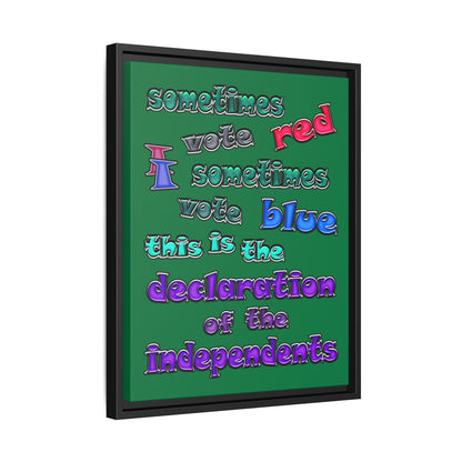 declaration of the independents - framed canvas art (dark green)