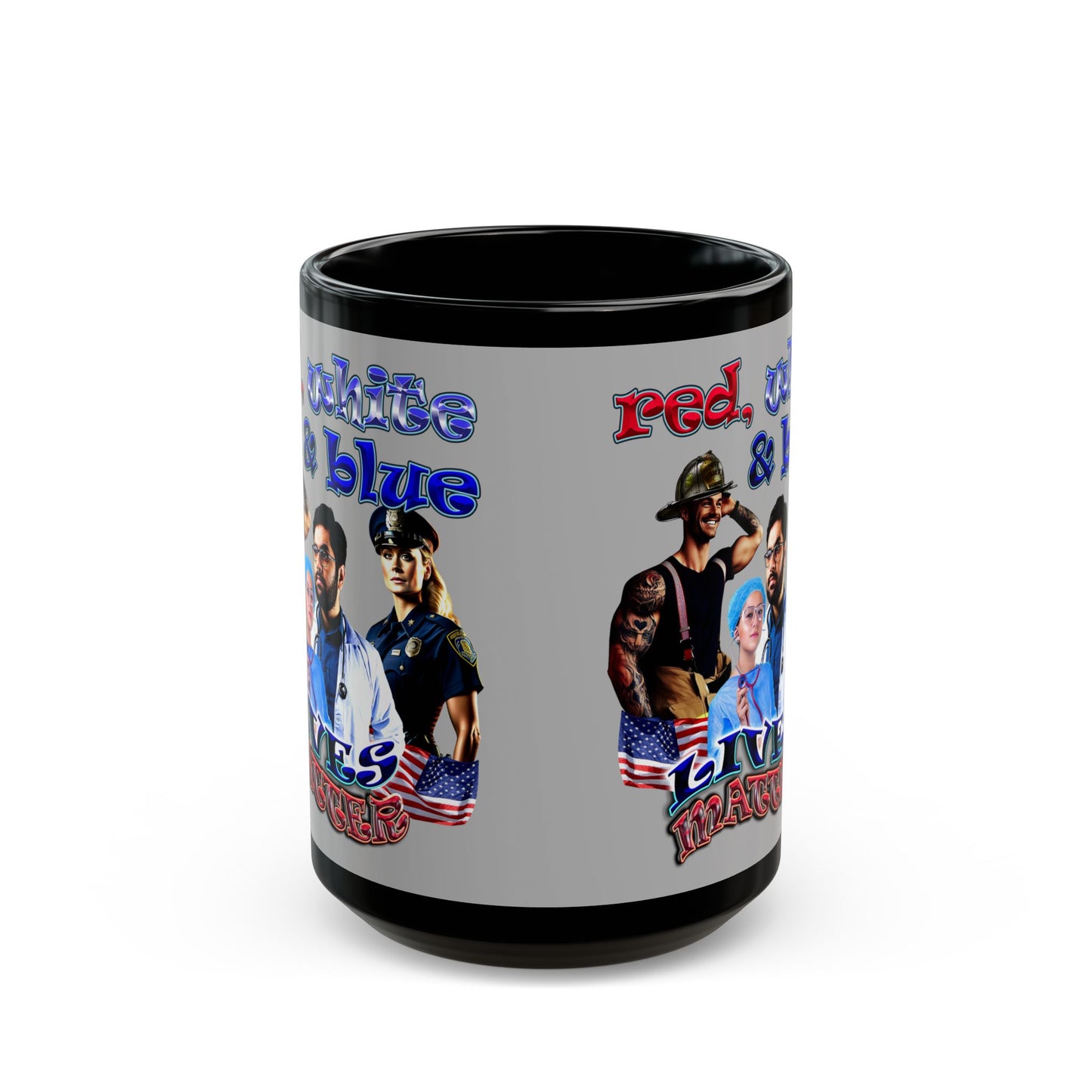 rw&b lives matter - Black Mug (light grey)