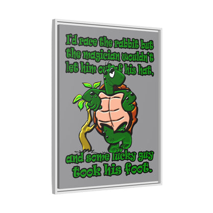 turtle race - framed canvas art (grey)