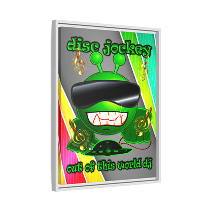 disc jockey - framed canvas art (rainbow split)